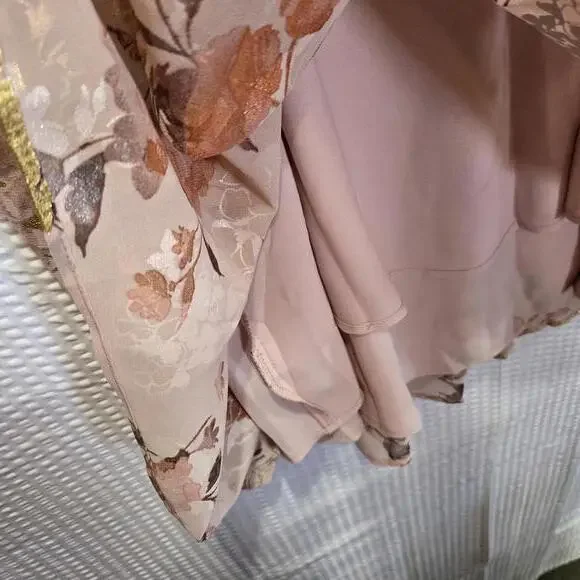 Torrid Sophie Double Layer Cami Women's 3XL Pale Mauve & Gold Fairy Romantic NWT - Picture 3 of 8